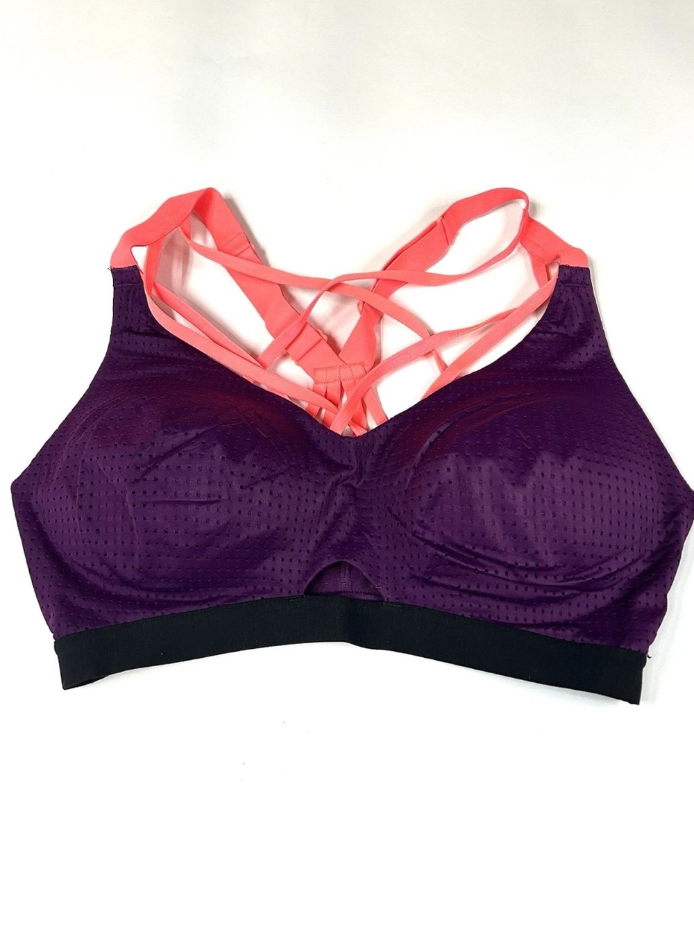 Victorias Secret 34D Sports Bra Lightweight Front Cage Purple Pink #2017